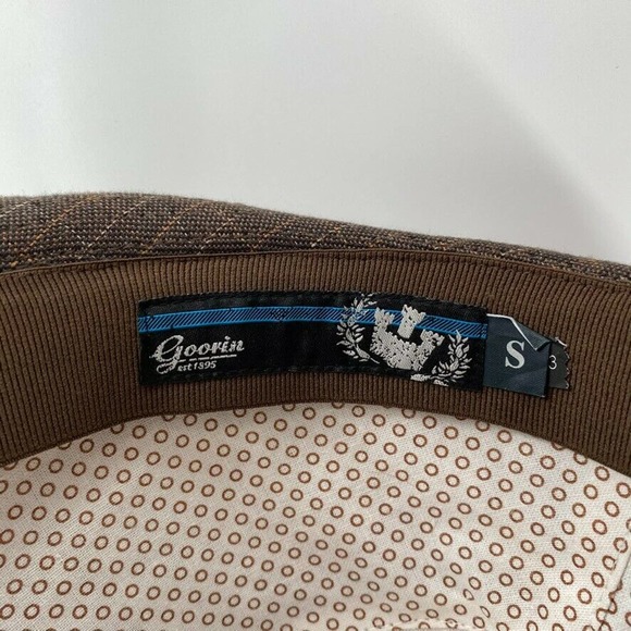 Goorin Bros Mens Fedora Hat Brown Check Rayon Blend S - Picture 7 of 9